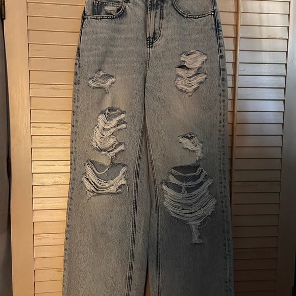 Miss Sixty Ripped Light Blue Boyfriend Jeans - Picture 1 of 5